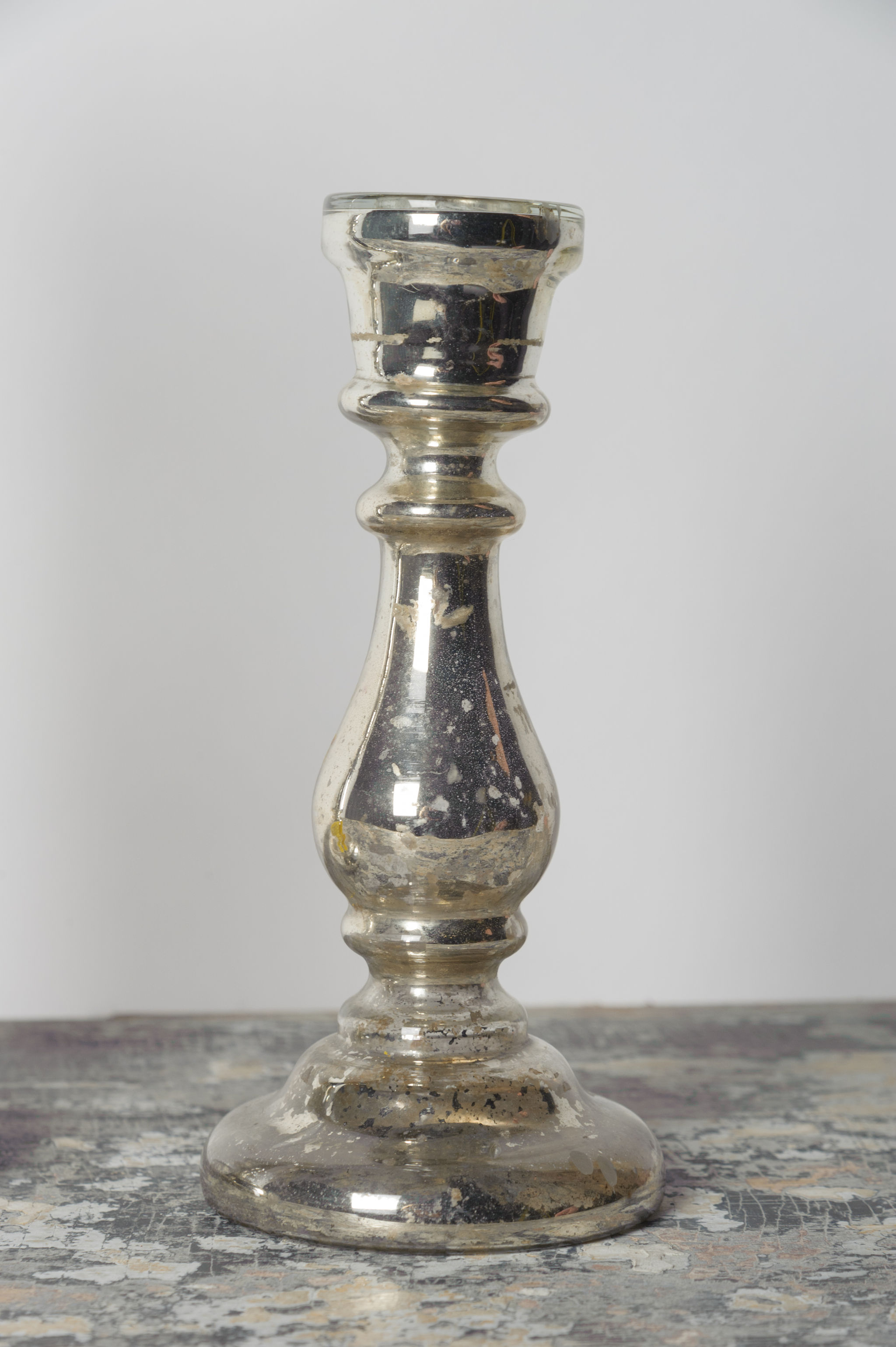 Antique French mercury glass candlesticks Nikki Page Antiques