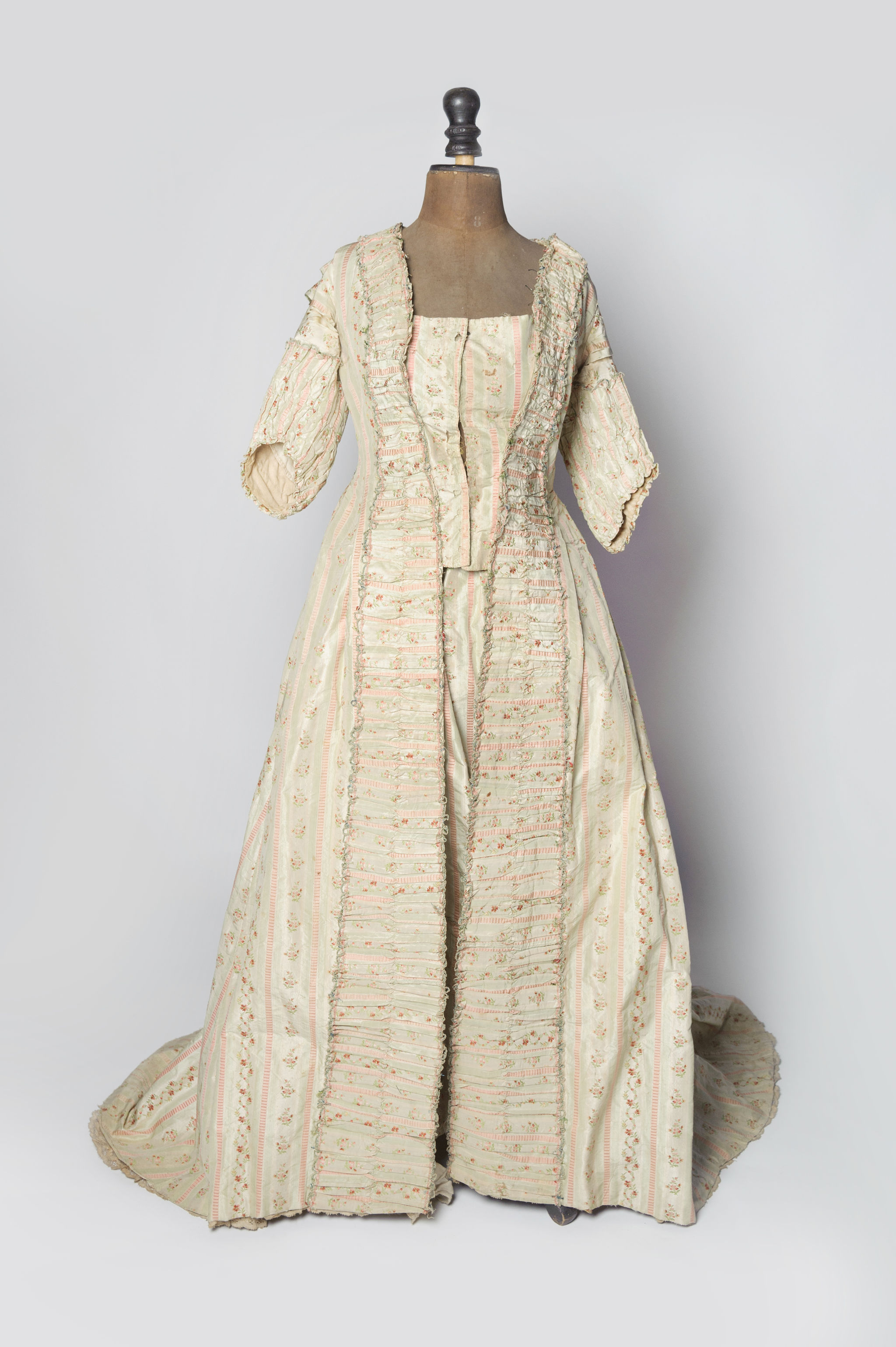 Rare 18th Century silk sack back gown | Nikki Page Antiques