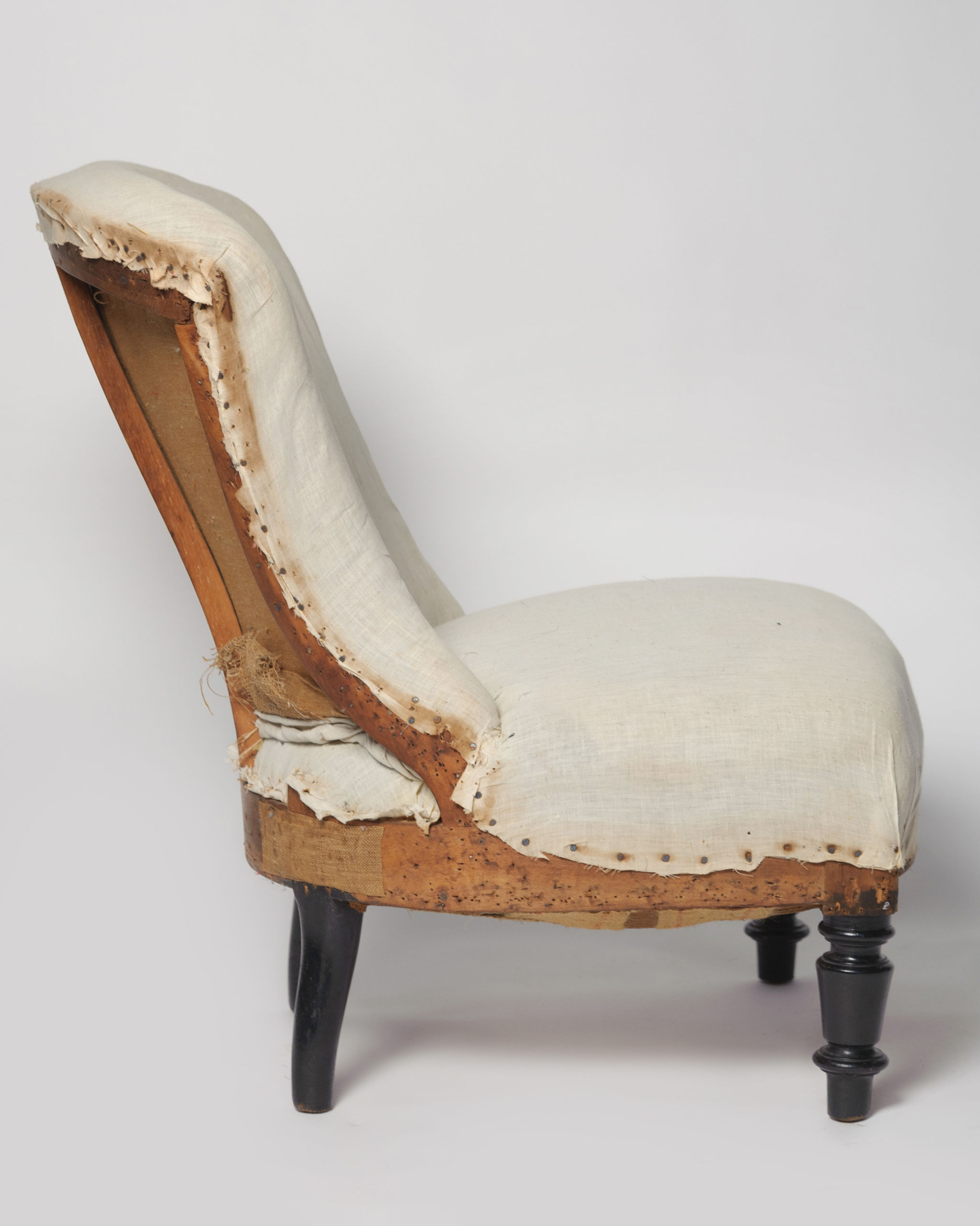 Antique French Napoleon III slipper chair Nikki Page Antiques
