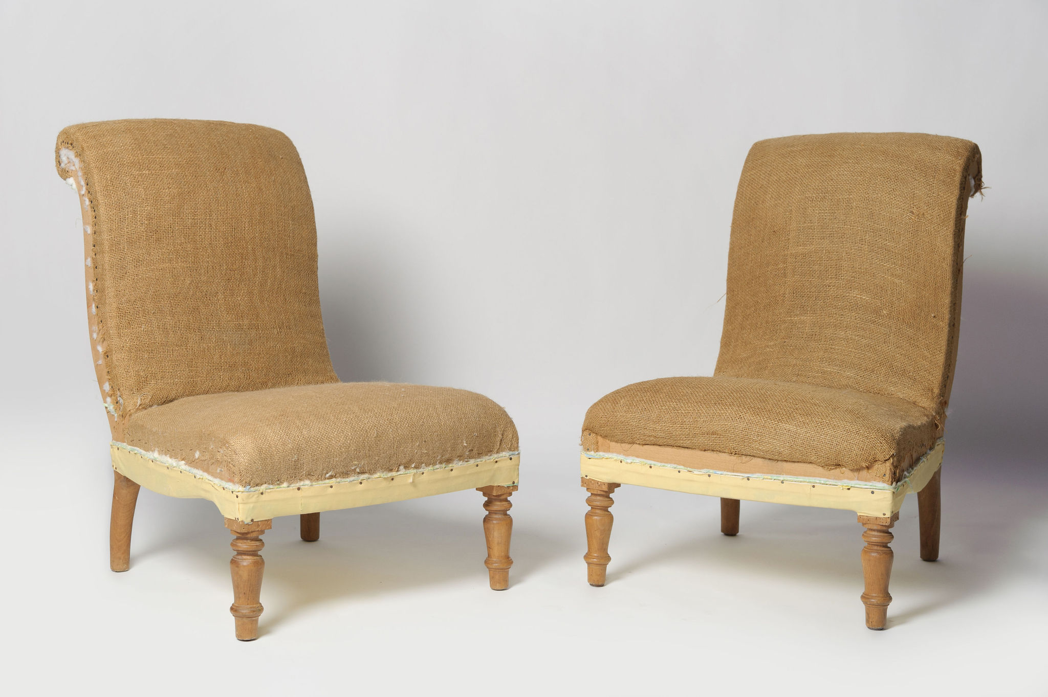 Antique French pair of slipper chairs Nikki Page Antiques