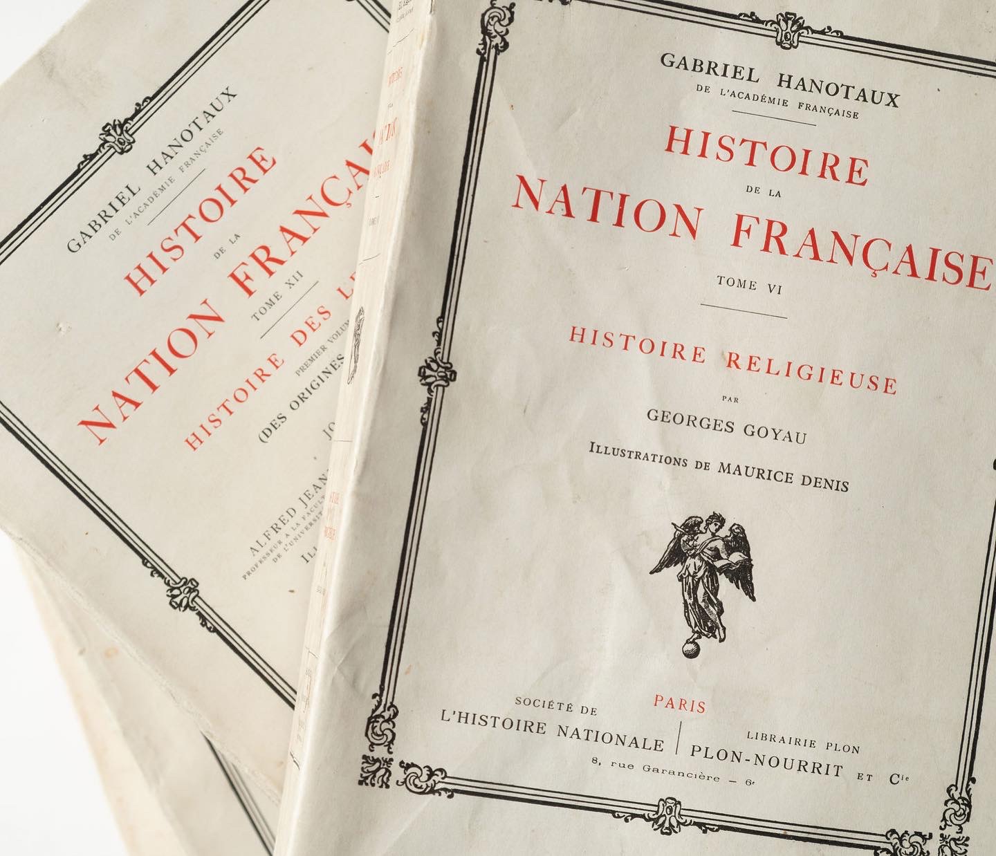 Four large antique French books Nikki Page Antiques