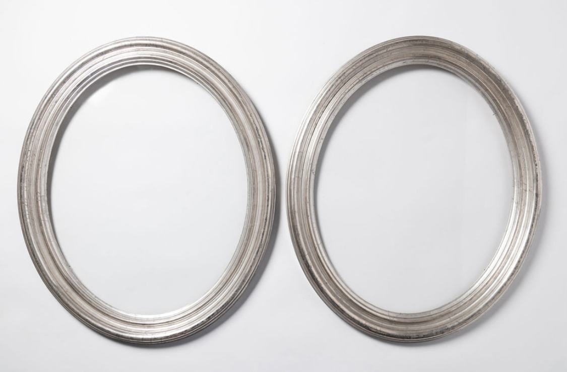 Pair of antique silver leaf frames with the glass Nikki Page Antiques